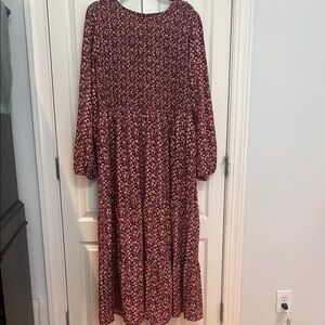 Floral Maroon Maxi Dress